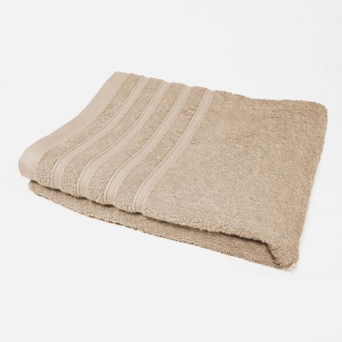 DOUCEUR D'INTERIEUR Drap de douche 100% coton Vitamine 70x130 cm taupe