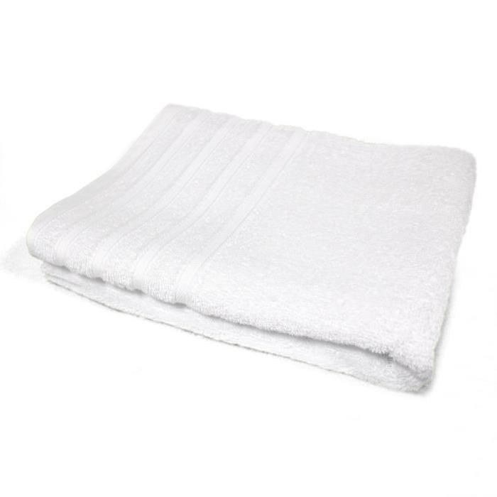 DOUCEUR D'INTERIEUR Drap de bain 100% coton Vitamine 90x150 cm blanc