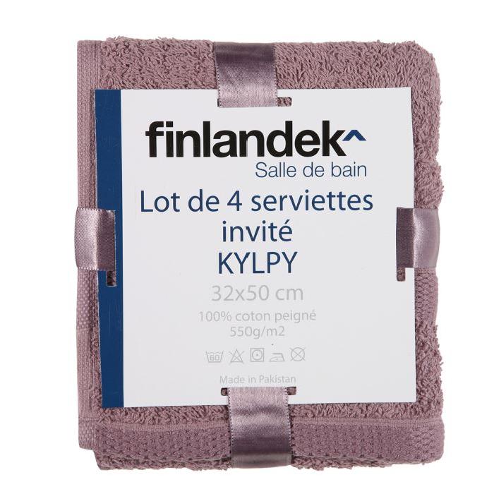 FINLANDEK 4 serviettes invités 32x50cm KYLPY Mauve