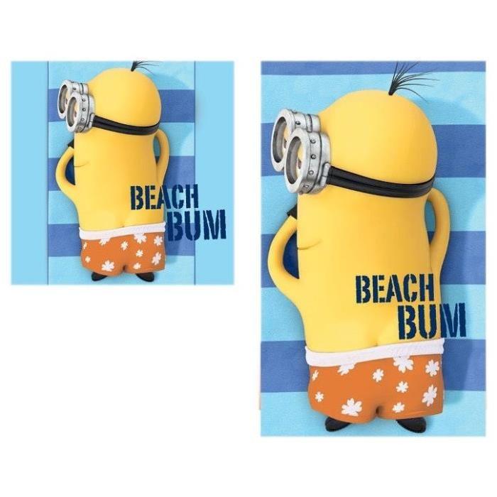 MINIONS Set de 2 serviettes de toilette pour mains et visage jaune, bleu et orange