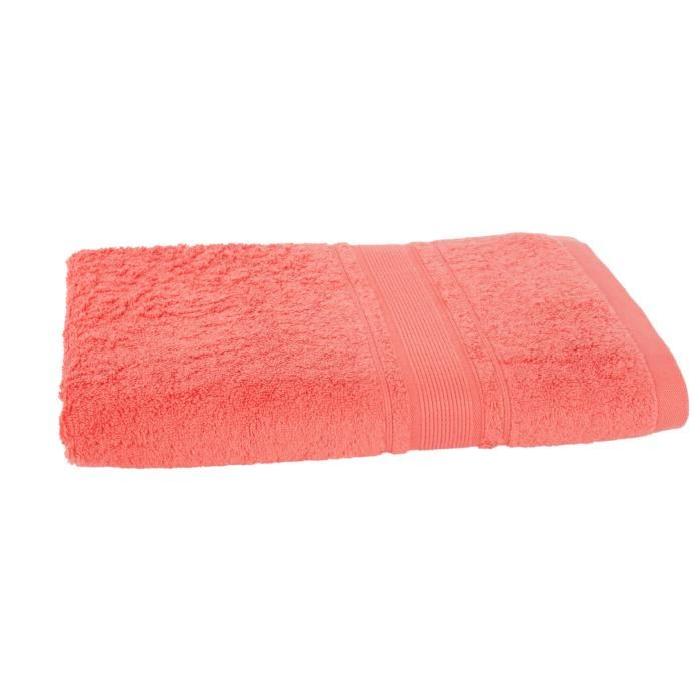 JULES CLARYSSE 1 Drap de Douche ROYALE Corail - 70x140cm