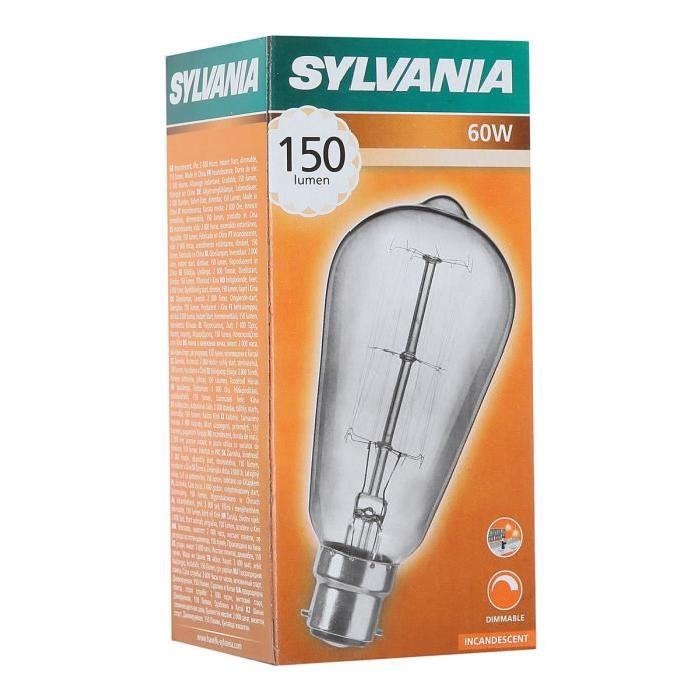 SYLVANIA Ampoule Edison Vintage S64 B22 60 W a incandescence