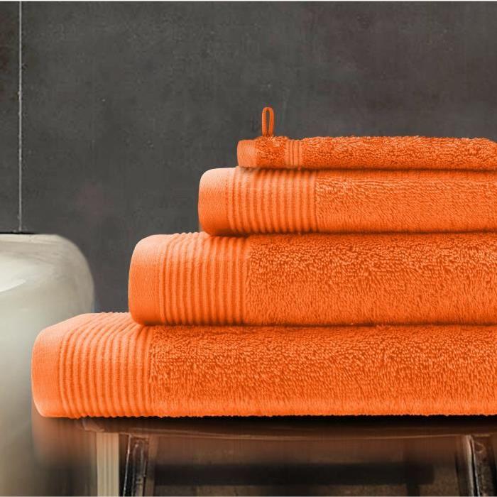 SANTENS Serviette de Toilette GRACE Orange 50 x 100 cm