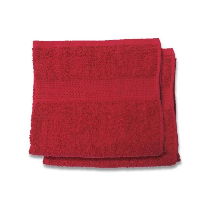 SOLEIL D'OCRE Serviette de toilette Douceur 100% coton 50x90 cm Rouge