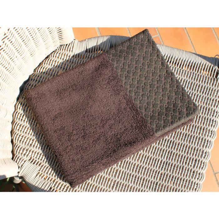 SOLEIL D'OCRE Drap de bain ANTIQUE - 100% coton - 70x130cm - CHOCOLAT