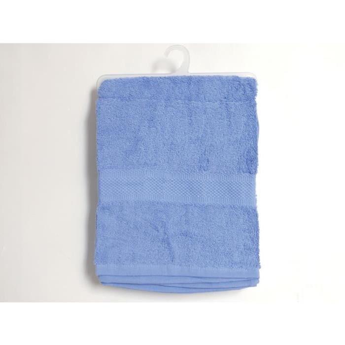 SOLEIL D'OCRE Maxi Drap de douche Douceur 100% coton 50x80 cm  Bleu