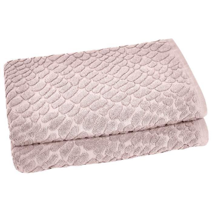 VENT DU SUD Lot de 2 draps de douche Thalia - 70x130 cm - Rose