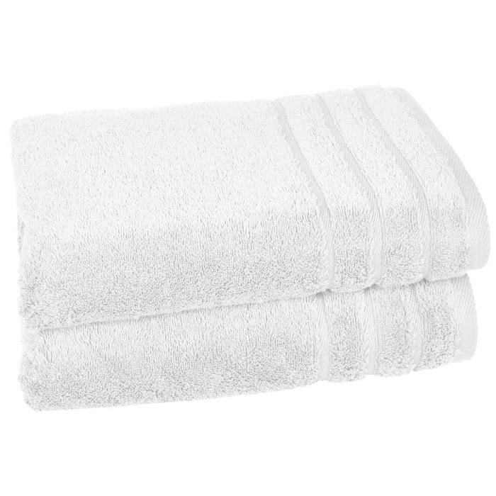 VENT DU SUD Lot de 2 draps de douche Callisto - 70x130 cm - Neige