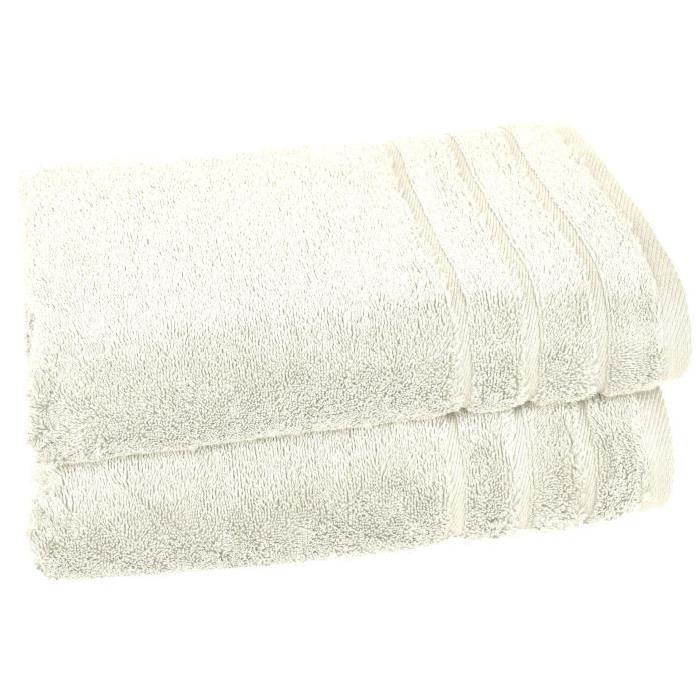 VENT DU SUD Lot de 2 draps de douche Callisto - 70x130 cm - Ivoire