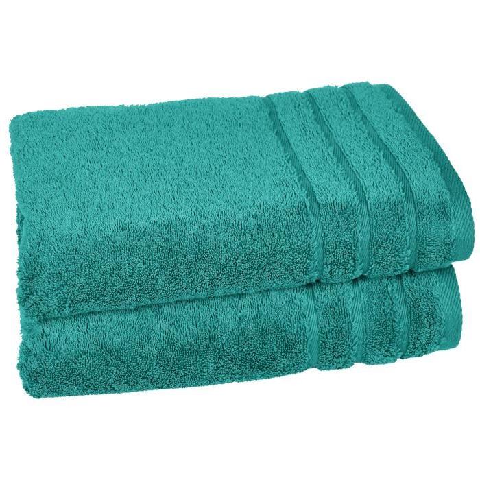 VENT DU SUD Lot de 2 draps de douche Callisto - 70x130 cm - Emeraude