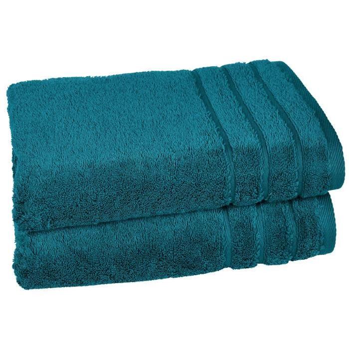 VENT DU SUD Lot de 2 draps de douche Callisto - 70x130 cm - Cobalt