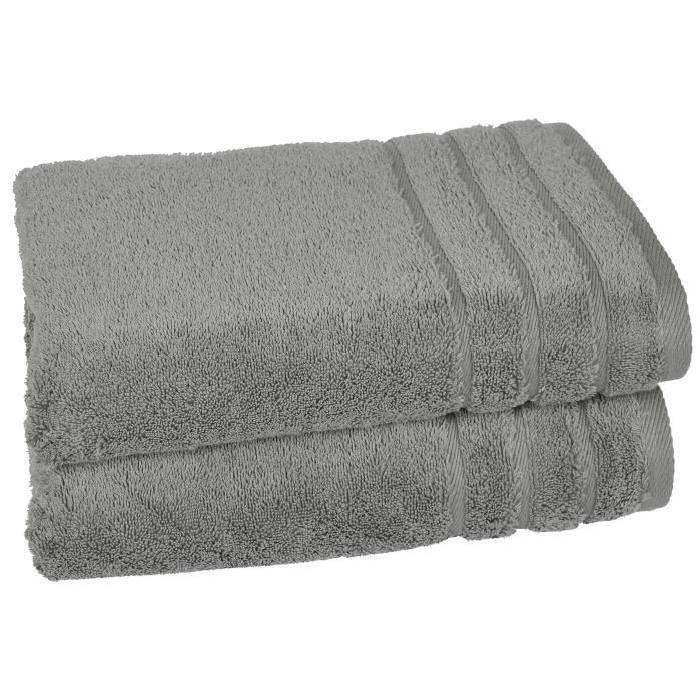 VENT DU SUD Lot de 2 draps de douche Callisto - 70x130 cm - Cendre