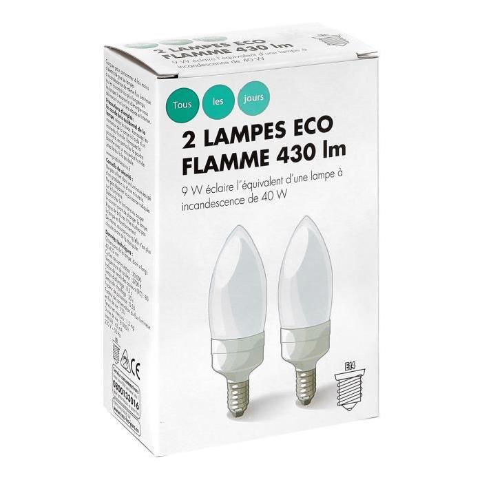 Tlj Eco80 2 Lampes Flamme 9W E14