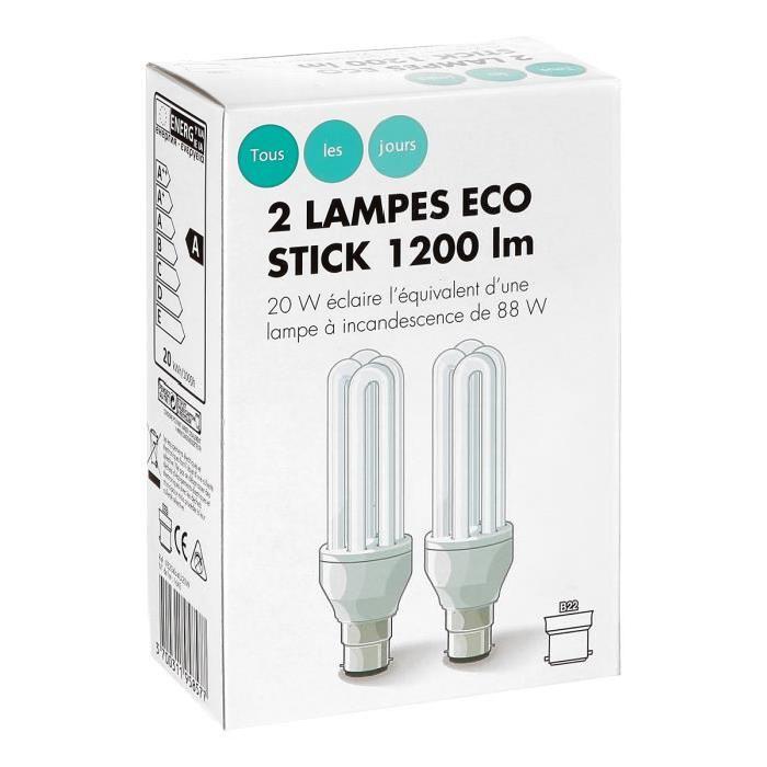 Tlj Eco80 2 Lampes Stick 20W B22