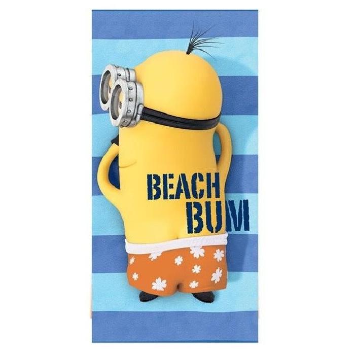 MINIONS Beach Bum Serviette de plage microfibre 70x140 cm bleu, jaune et orange