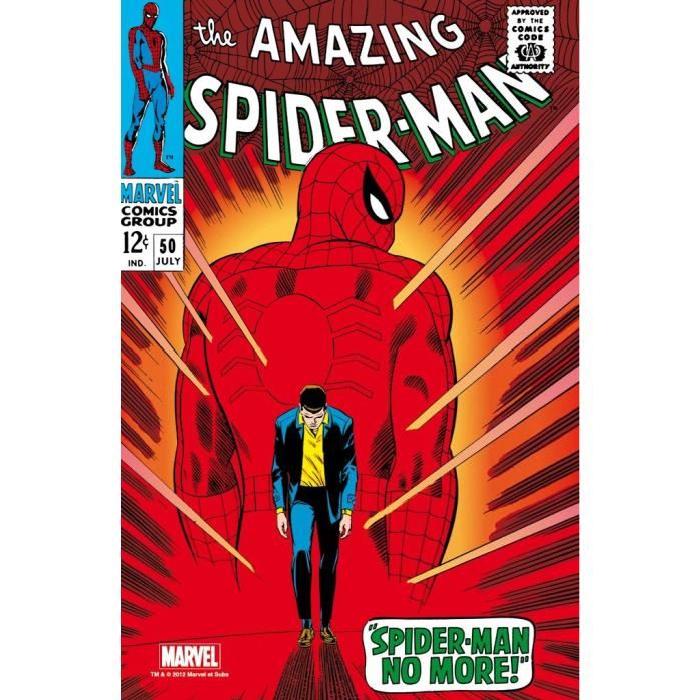 Couverture Comics Marvel en Métal Brossé Amazing Spiderman #50 Format Comics