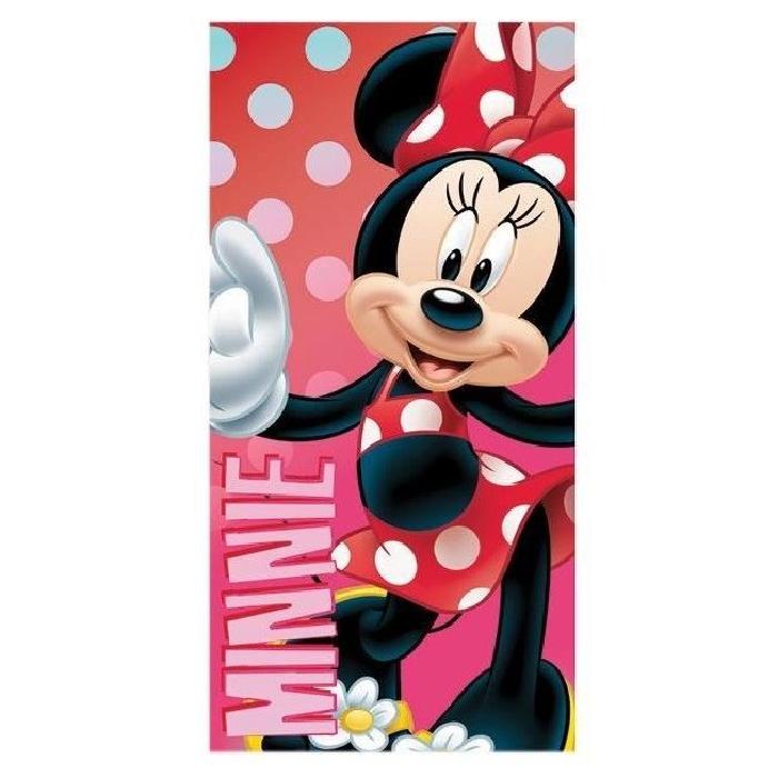 MINNIE Serviette de plage microfibre 70x140 cm rouge et noir