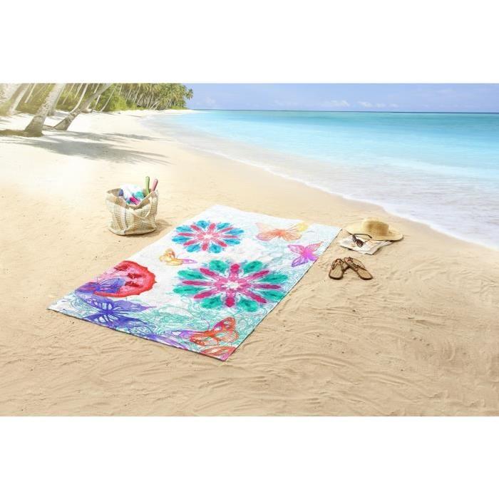 HIP Serviette de Plage Heavenly 100x180 cm bleu et vert