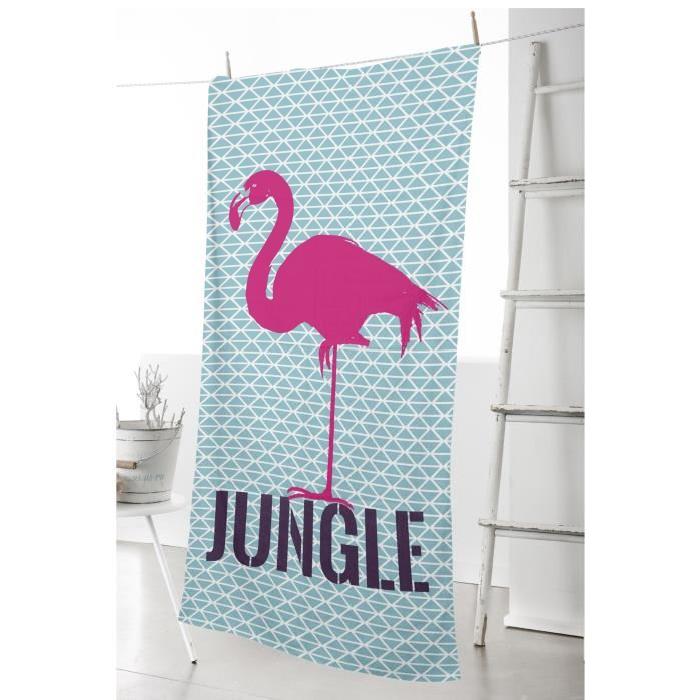 TODAY Drap de plage FLAMINGO Tropik Chic 90x170 cm bleu, rose, violet et blanc