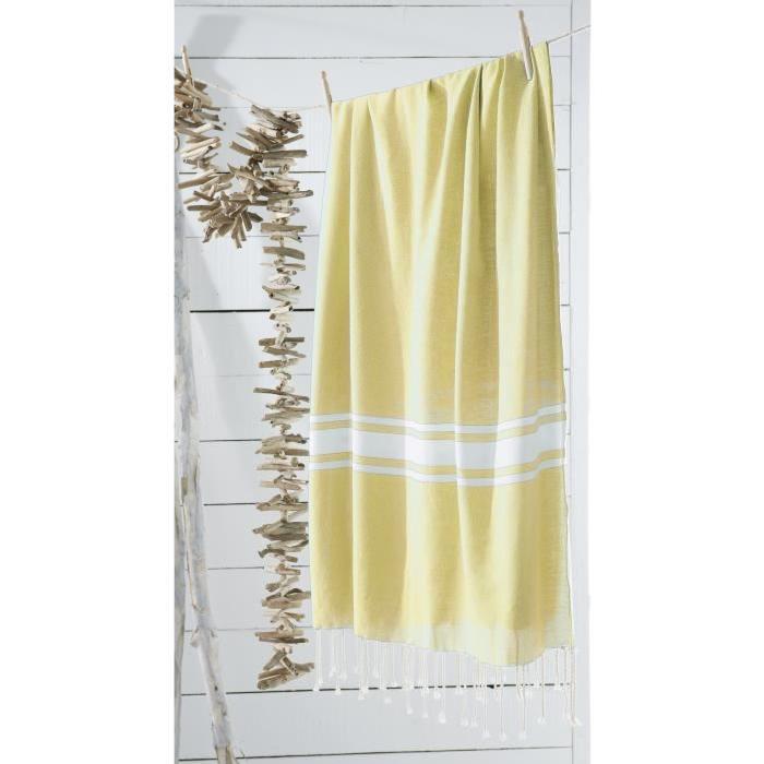 TODAY Fouta de plage 100% coton California Dream 100x190 cm lemon