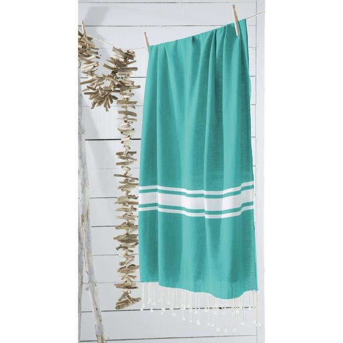 TODAY Fouta de plage  100% coton California Dream 100x190 cm aqua