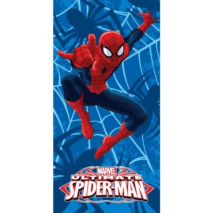 SPIDERMAN Drap de Plage 100% coton 70x140 cm bleu