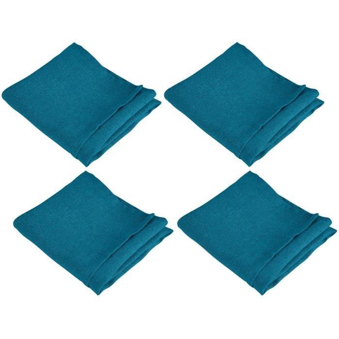 VENT DU SUD Lot de 4 serviettes de table SYMPHONIE 100% lin 50x50 cm jade