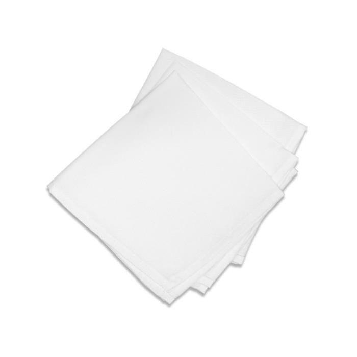 SOLEIL D'OCRE Lot de 3 serviettes de table ALIX Blanc