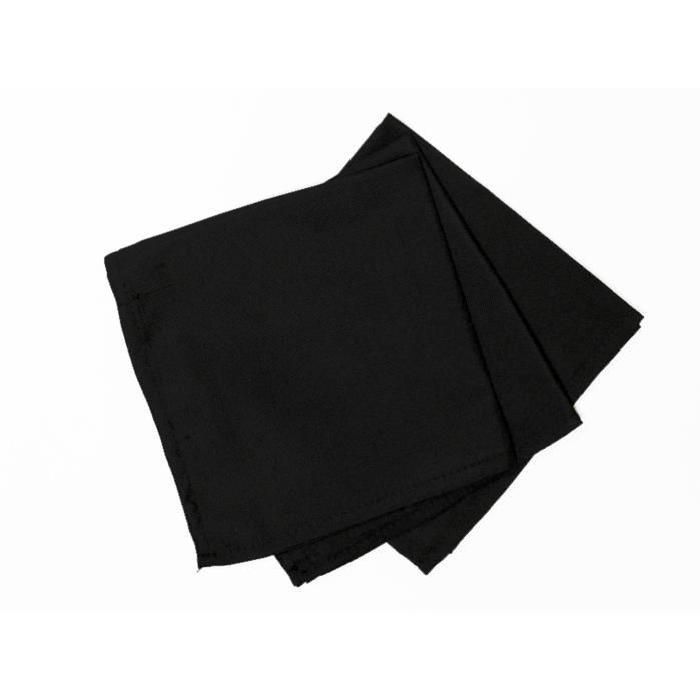 SOLEIL D'OCRE Lot de 3 serviettes de table ALIX Noir