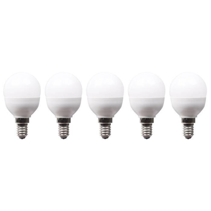 XQ-LITE Lot de 5 ampoules LED E14 globe 5,5W équivalence 40W