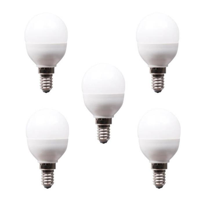 XQ-LITE Lot de 5 ampoules LED E14 globe 5,5W équivalence 40W