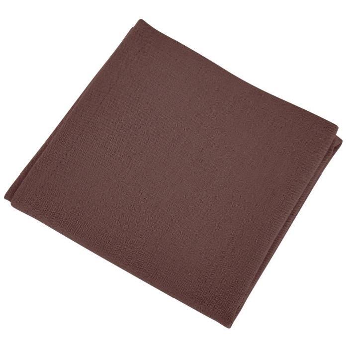 VENT DU SUD Lot de 12 serviettes de table Yuco -  Châtaigne