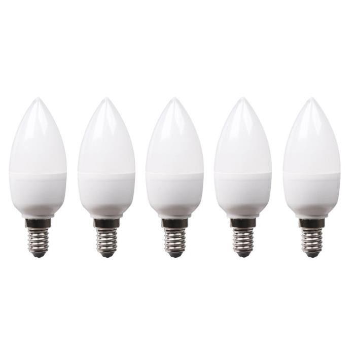 XQ-LITE Lot de 5 ampoules LED E14 flamme 5,5W équivalence 40W