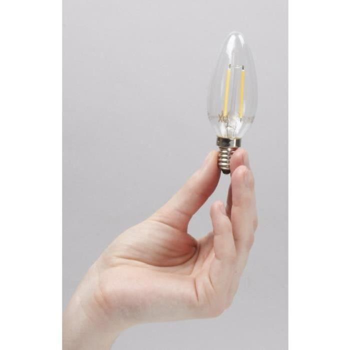 XQ-LITE Lot de 5 ampoules LED filament E14 flamme 2W équivalence 20W