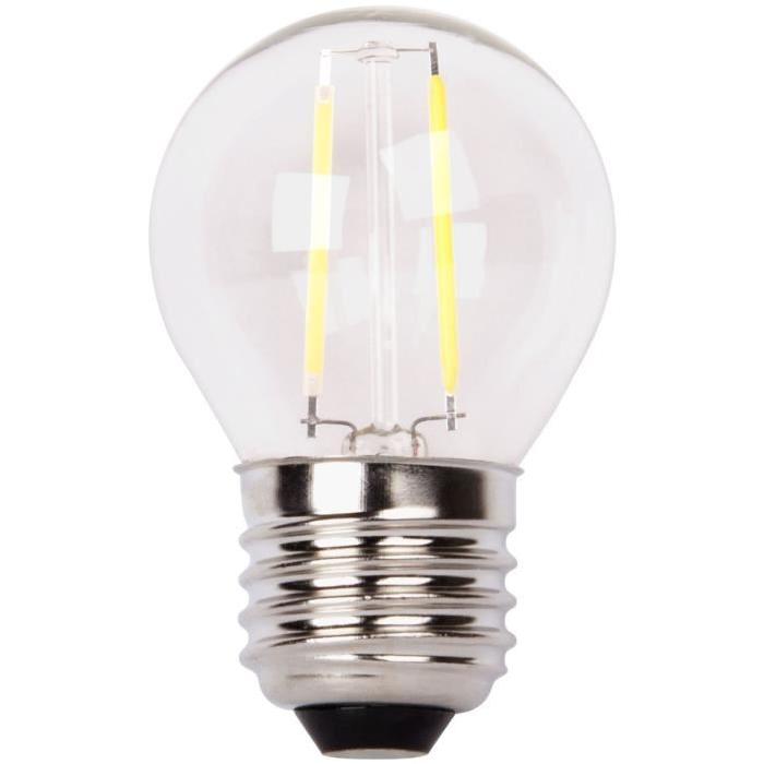 XQ-LITE Ampoule LED filament LED globe E27 2W équivalence 20W