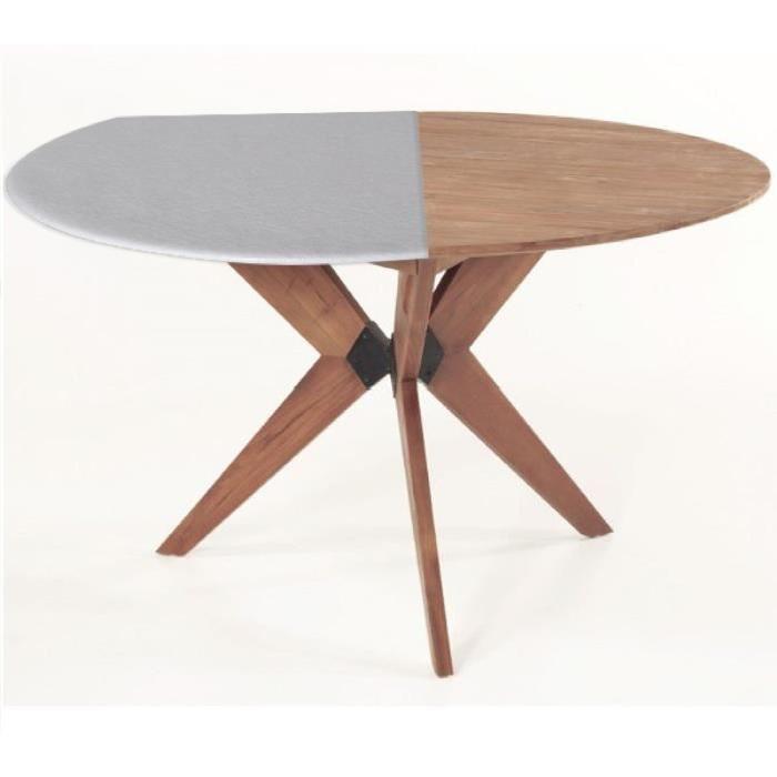 Protege-table ronde réversible 110 a 130 cm blanc