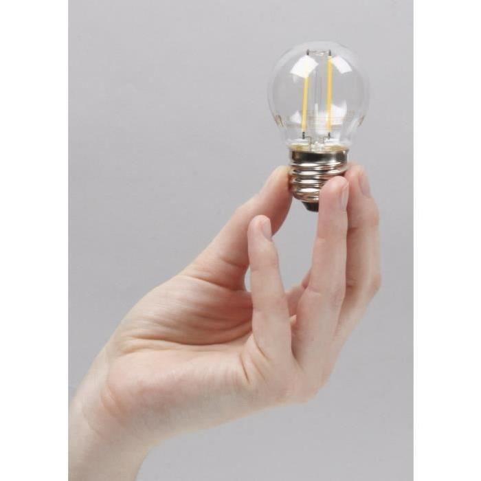 XQ-LITE Ampoule LED filament LED globe E27 2W équivalence 20W