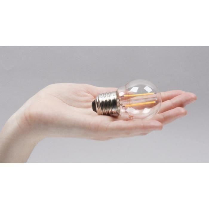 XQ-LITE Ampoule LED filament LED globe E27 2W équivalence 20W