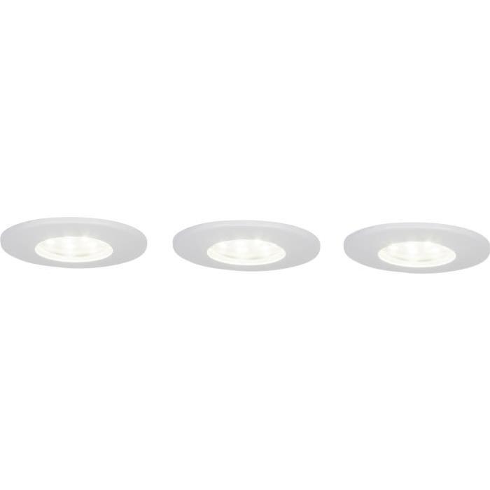 BRILLIANT Kit de 3 spots encastrés fixes Taniel led ip44 5W 4000k - Blanc