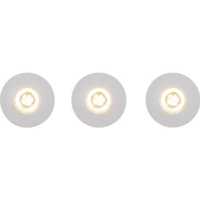 BRILLIANT Kit de 3 spots encastrés fixes Nodus led ip44 4W 3000k - Blanc