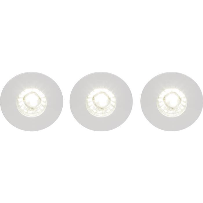 BRILLIANT Kit de 3 spots encastrés fixes Nodus led ip44 4W 4000k - Blanc