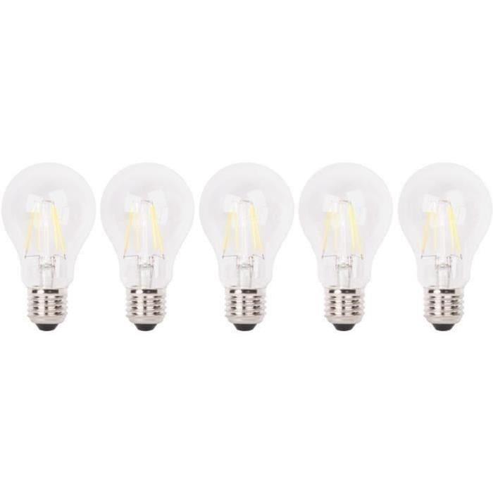 XQ-LITE Lot de 5 ampoules LED filament E27 globe 4W équivalence 37W