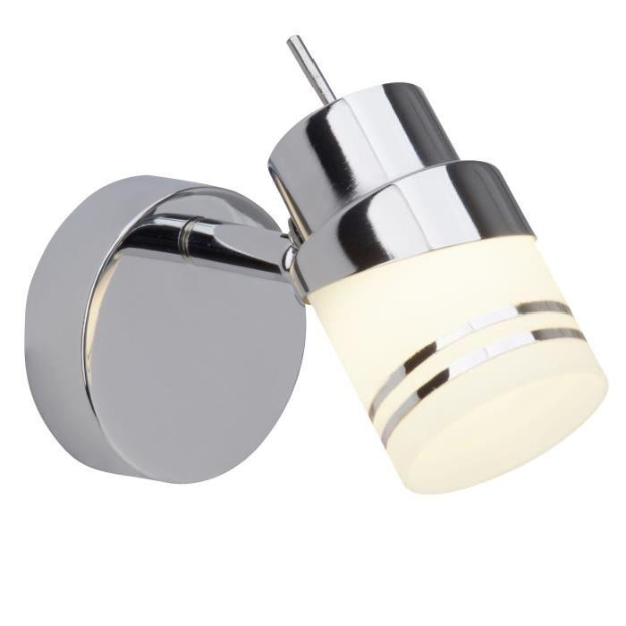 Applique spot LED a 1 lumiere Heda 4W acier et chrome