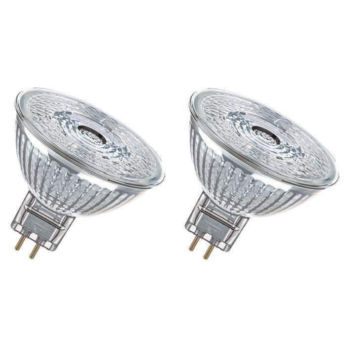 OSRAM Lot de 2 Ampoules spot LED MR16 GU5,3 3 W équivalent a 20 W blanc froid dimmable