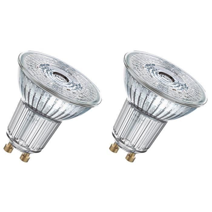 OSRAM Lot de 2 Ampoules spot LED PAR16 GU10 6,9 W équivalent a 80 W blanc chaud