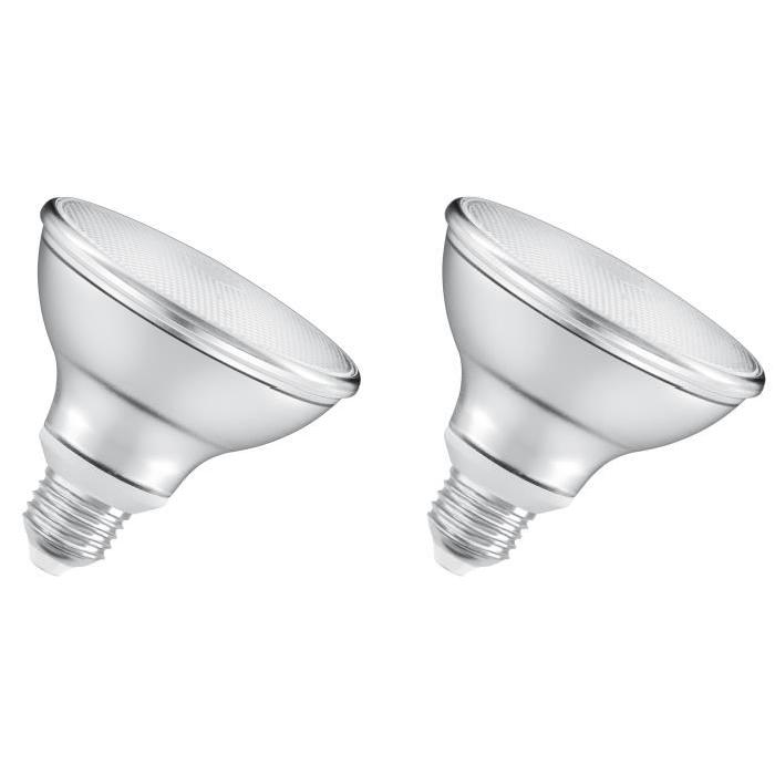 OSRAM Lot de 2 Ampoules spot LED PAR30 E27 8 W équivalent a 75 W blanc chaud dimmable