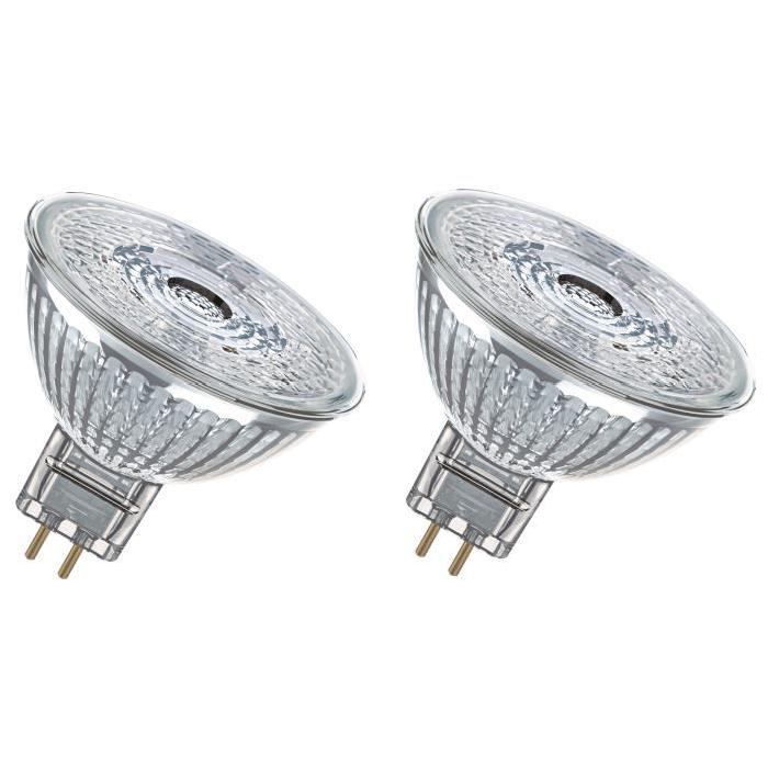 OSRAM Lot de 2 Ampoules spot LED MR16 GU5,3 5 W équivalent a 35 W blanc froid dimmable