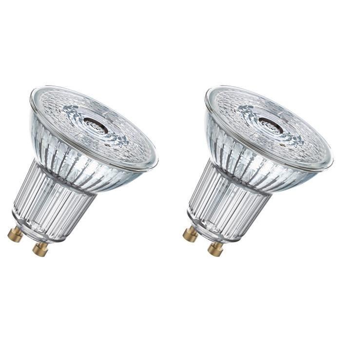 OSRAM Lot de 2 Ampoules spot LED PAR16 GU10 7,2 W équivalent a 80 W blanc chaud dimmable