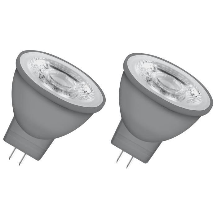 OSRAM Lot de 2 Ampoules spot LED MR11 GU4 3,3 W équivalent a 20 W blanc chaud dimmable