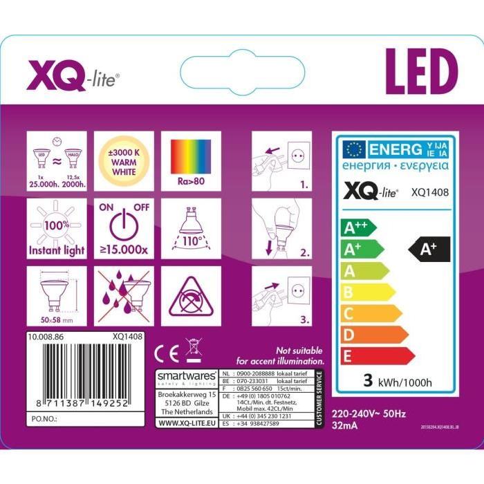 XQ-LITE Ampoule LED PAR16 GU10 3W équivalence 40W